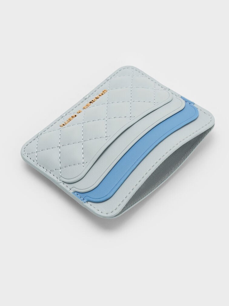 Cleo Quilted Card Holder, Sea Salt Blue, hi-res