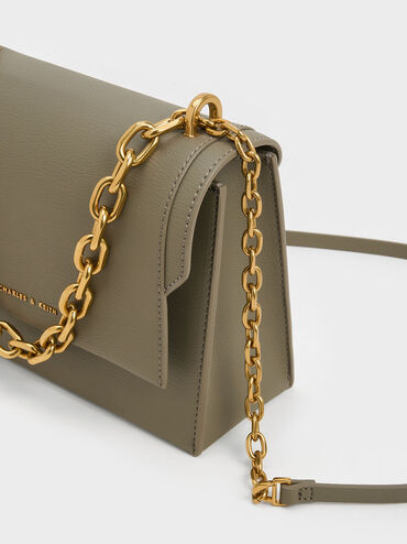 Brennan Chain Handle Crossbody Bag, Khaki, hi-res
