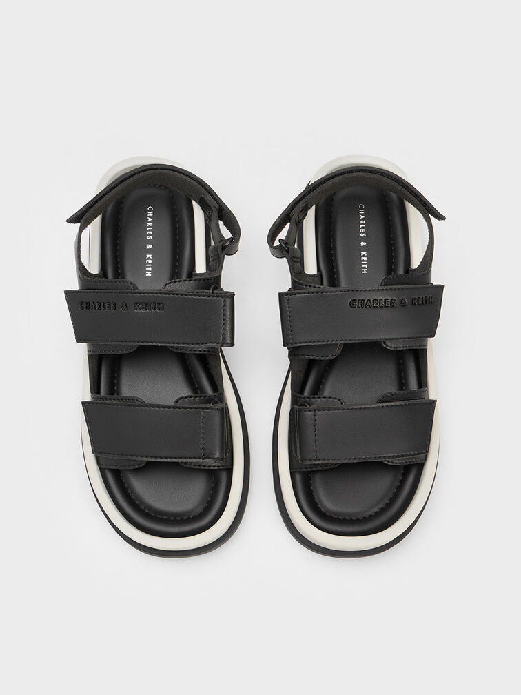Avalon Buckled Sports Sandals, Black, hi-res