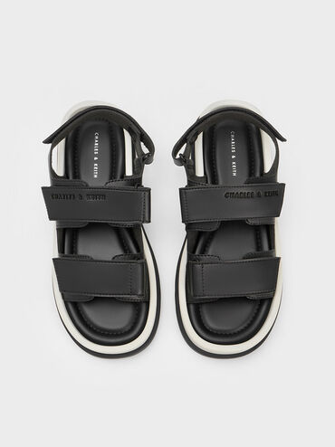 Avalon Buckled Sports Sandals, Black, hi-res