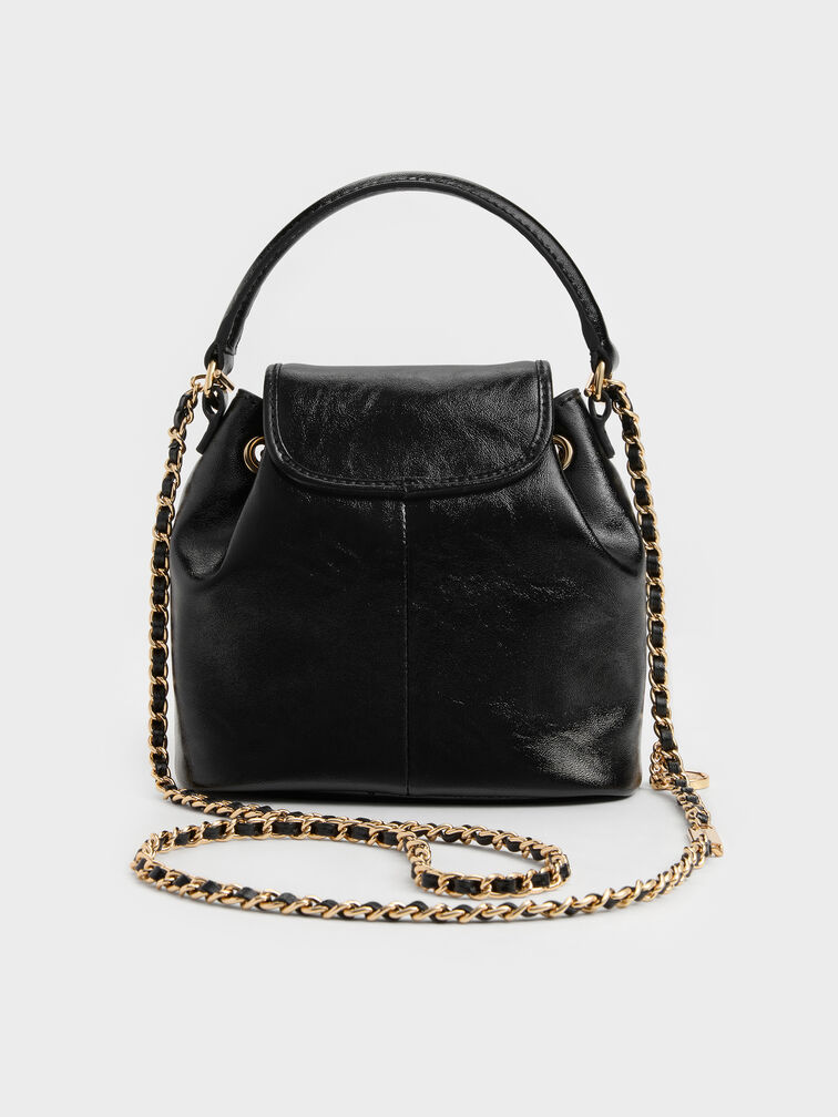 Dalia Bow Top Handle Bag, Black, hi-res