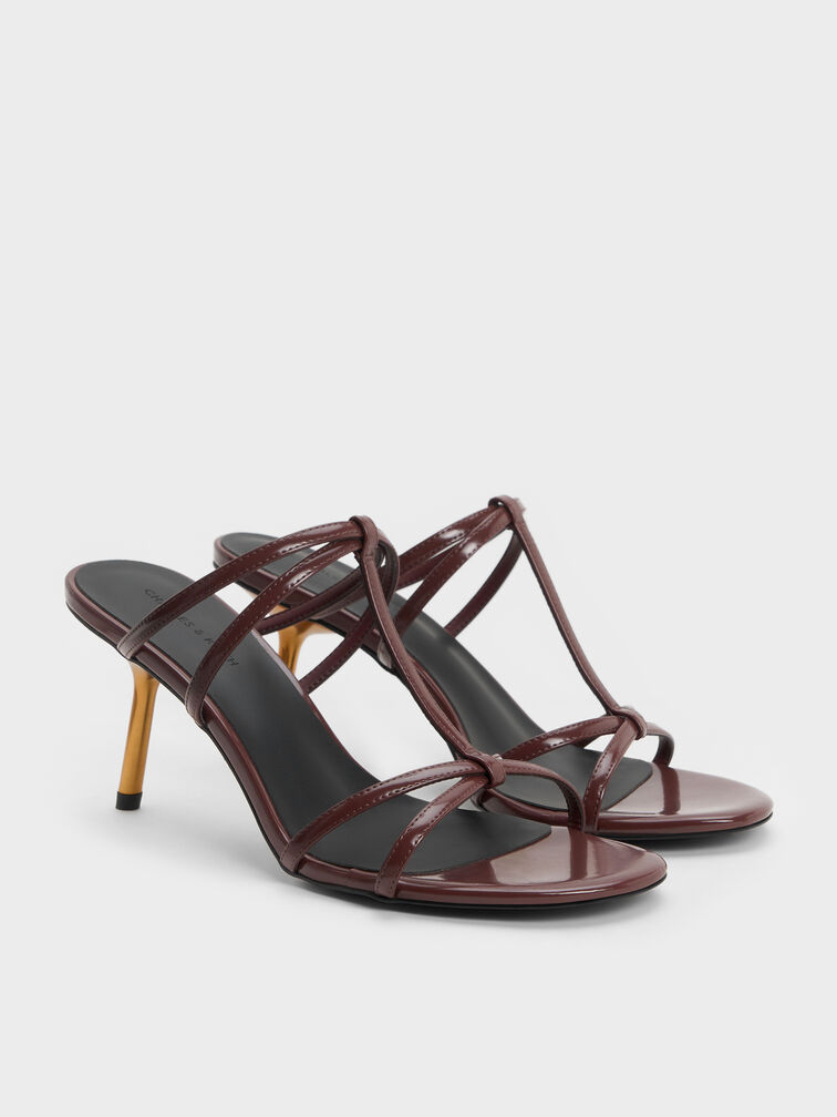 Crossover T-Bar Strappy Mules, Mauve, hi-res