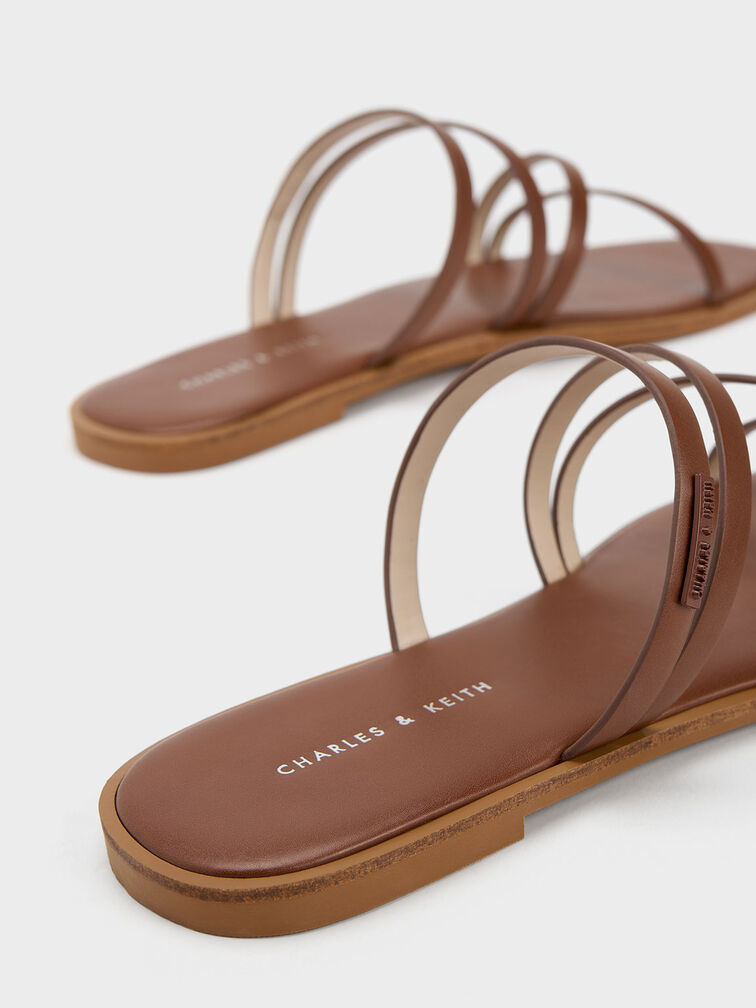 lliana Strappy Slide Sandals, Cognac, hi-res