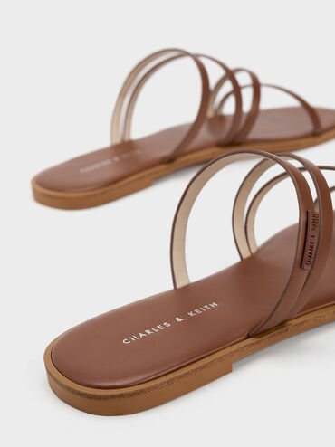 lliana Strappy Slide Sandals, Cognac, hi-res