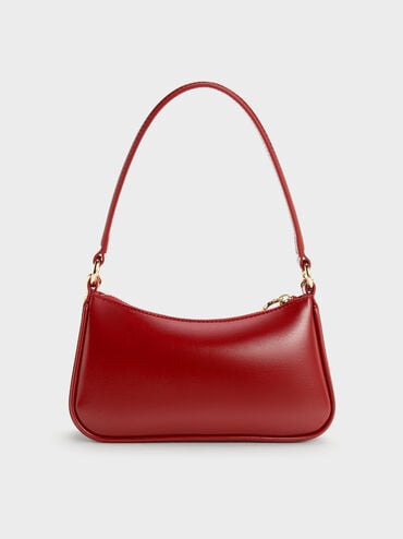 Elspeth Horse-Motif Shoulder Bag, Tomato Red, hi-res