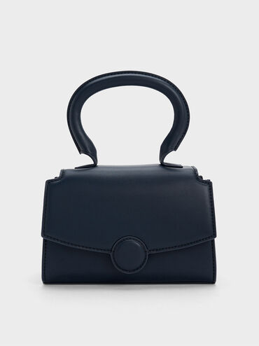 Clover Curved Handle Bag, Navy, hi-res