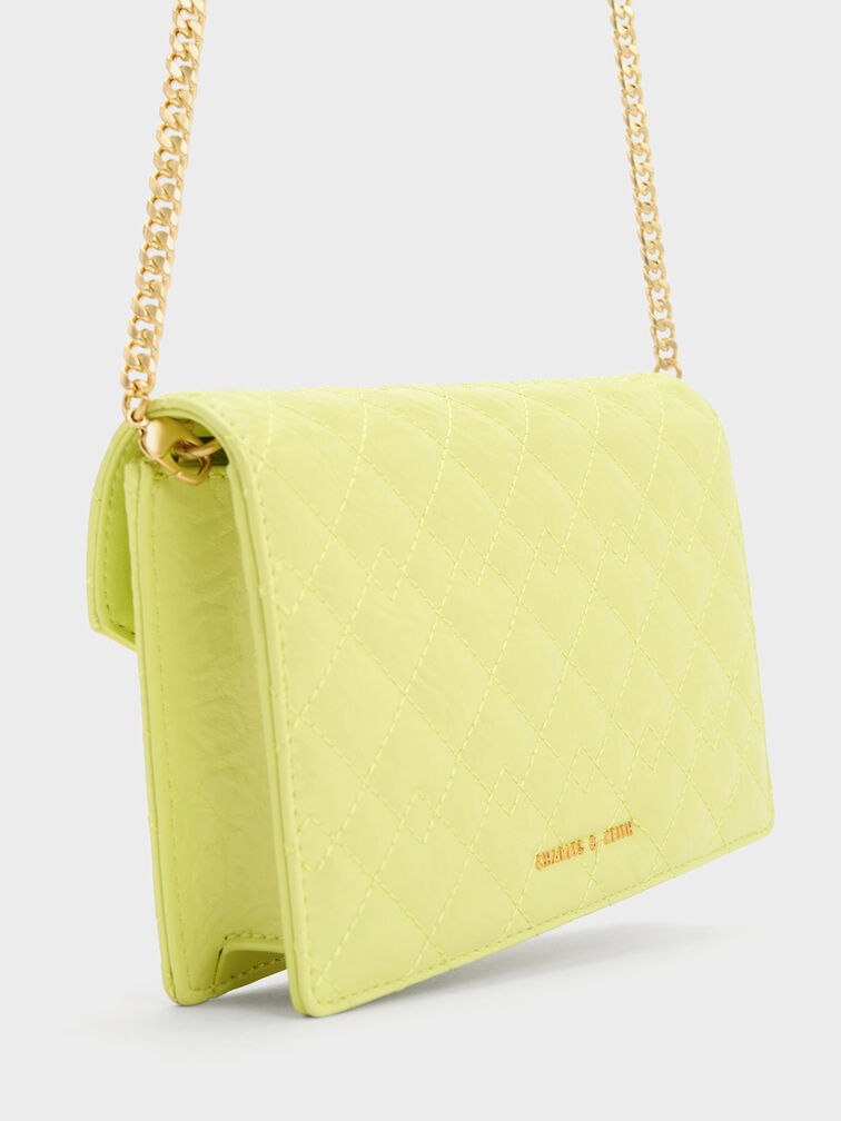 Duo Quilted Envelope Clutch, Butter, hi-res