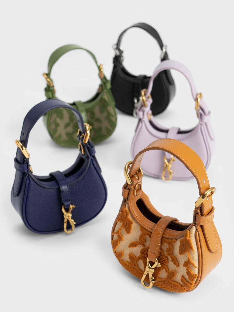 Thessaly Floral Textured Micro Bag, Beige, hi-res
