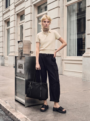 Levy Nylon Tote Bag, Noir, hi-res