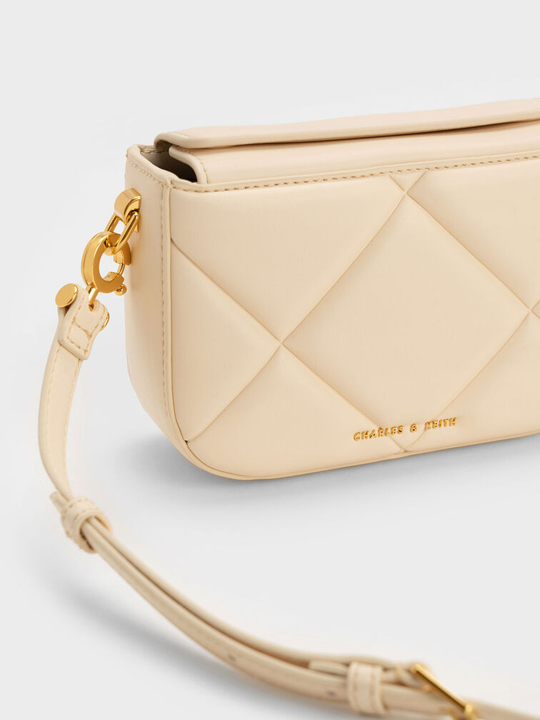 Mini Danika Chunky Chain Padded Bag, Beige, hi-res