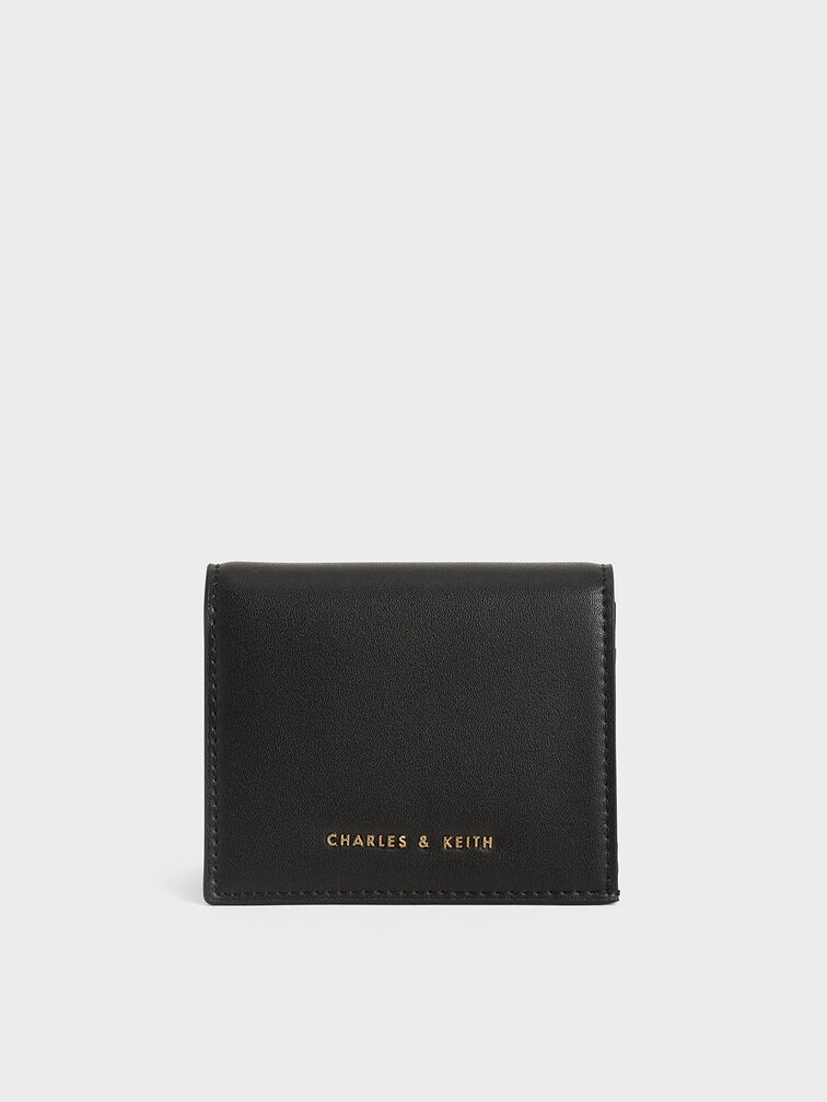 Zip Around Short Wallet, Black, hi-res