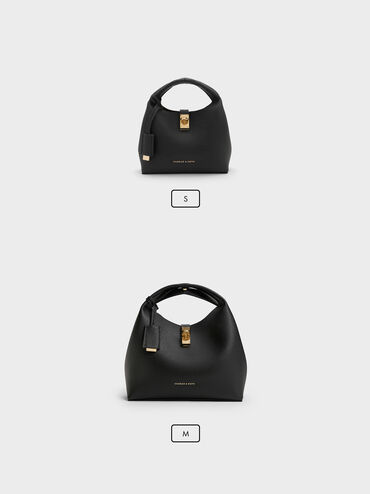 Mini Chance Turn-Lock Bucket Bag, Black, hi-res