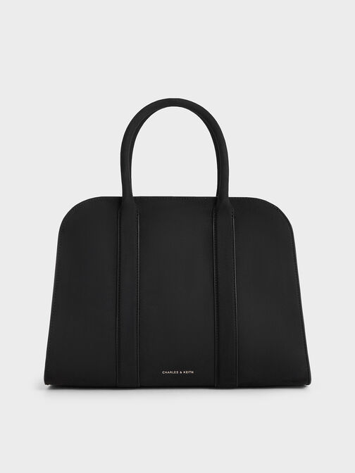 Axel Faux Suede Bowling Bag, Black, hi-res