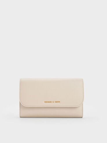 Octavia Front Flap Long Wallet, Ivory, hi-res