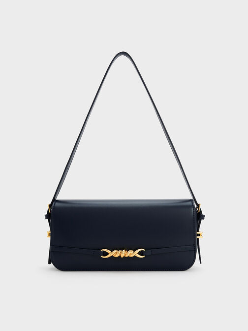 Henrietta Shoulder Bag, Navy, hi-res