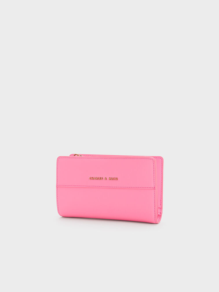 Snap Button Small Wallet, Pink, hi-res