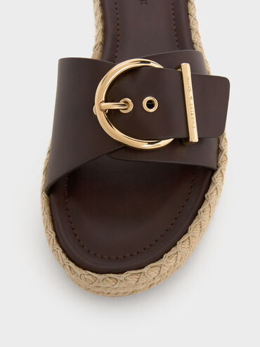 Kaida Buckled Espadrille Sandals, Maroon, hi-res