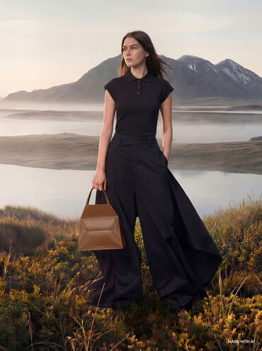 Nasrin Geometric Tote Bag, Chocolate, hi-res