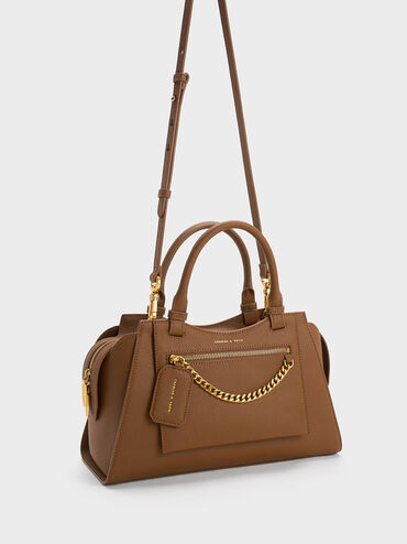 Avis Trapeze Tote Bag, Chocolate, hi-res