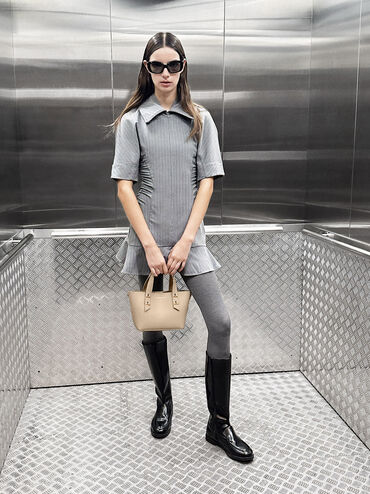 Mini Shania Double-Handle Tote Bag, Dusted Oat, hi-res