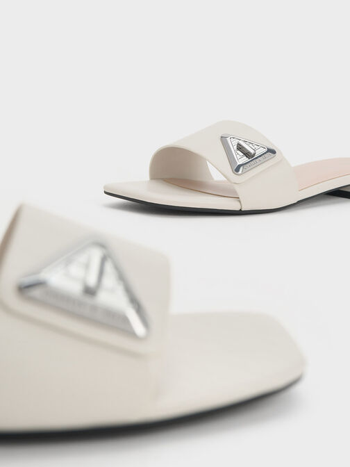 Trice Metallic Accent Slide Sandals, Chalk, hi-res