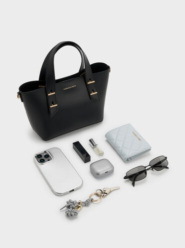 Mini Shania Double-Handle Tote Bag, Black, hi-res