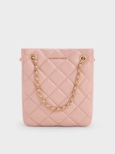 Alva Quilted Braided-Strap Shoulder Bag, Light Pink, hi-res