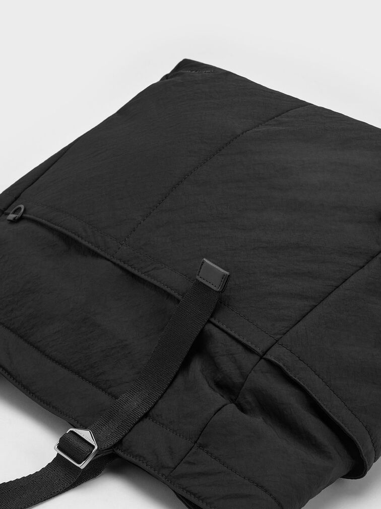 Soleil Nylon Tote Bag, Noir, hi-res