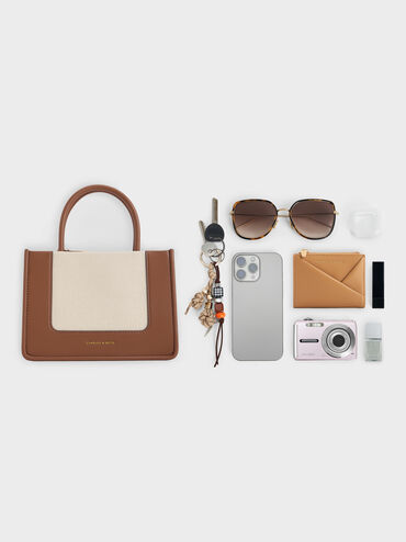 Mini Daylla Canvas Tote Bag, Tan, hi-res