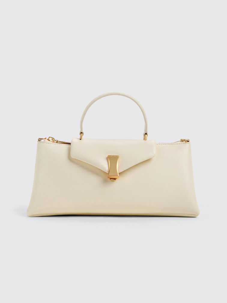 Lilibet Elongated Top Handle Bag, Cream, hi-res