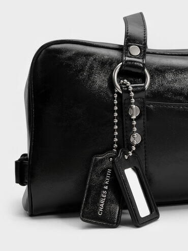 Tatiana Studded Shoulder Bag, Noir, hi-res
