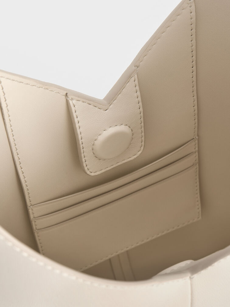 Simone Angular Bucket Bag, Cream, hi-res
