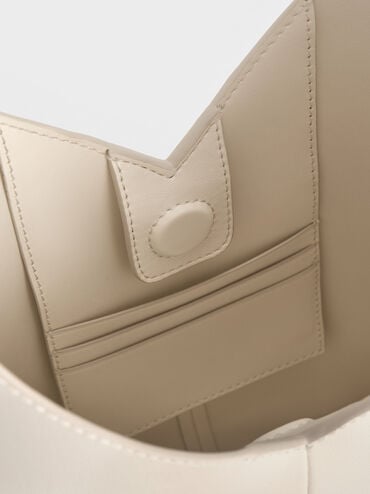 Simone Angular Bucket Bag, Cream, hi-res