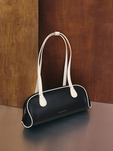 Nelly Two-Tone Elongated Shoulder Bag, Multi, hi-res