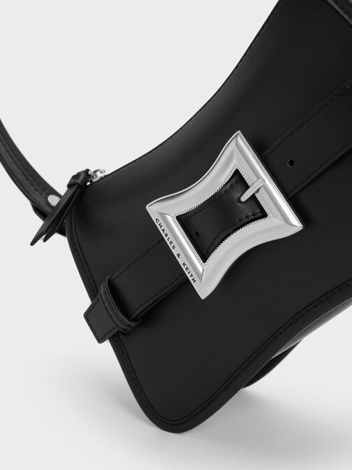 Xanthe Chunky Chain Shoulder Bag, Black, hi-res