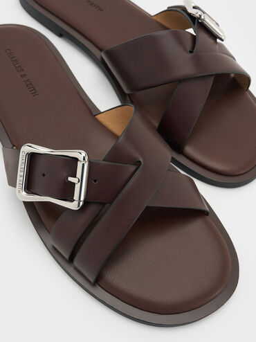 Anita Crossover Slides, Maroon, hi-res
