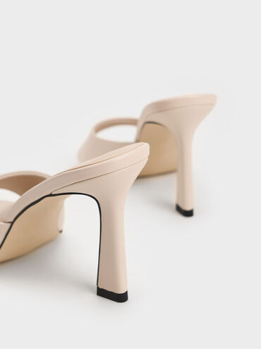Open-Toe Heeled Mules, Chalk, hi-res