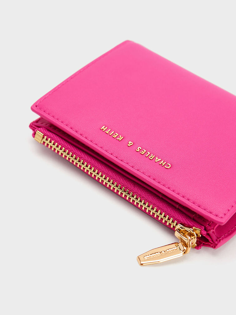 Harmonee Top Zip Small Wallet, Fuchsia, hi-res