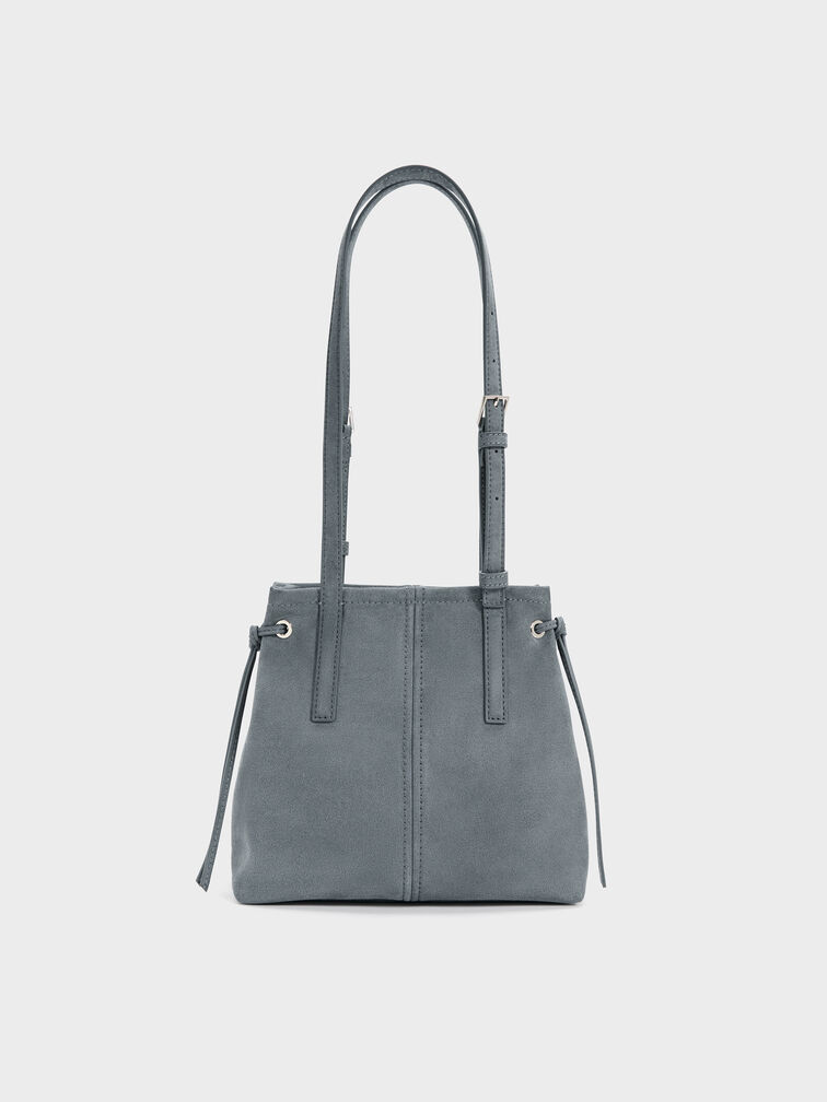 Noane Elongated-Handle Tote Bag, Smoky Blue, hi-res