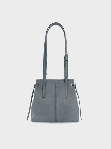 Noane Elongated-Handle Tote Bag, Smoky Blue, hi-res