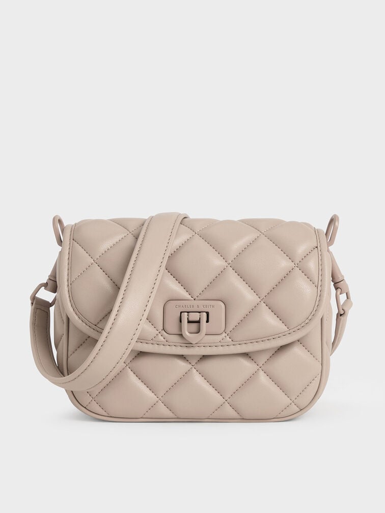 Cressida Quilted Crossbody Bag, Taupe, hi-res