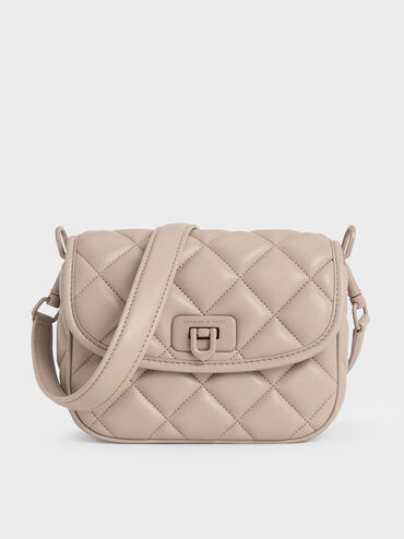 Cressida Quilted Crossbody Bag, Taupe, hi-res