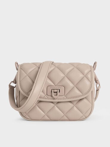 Cressida Quilted Crossbody Bag, Taupe, hi-res