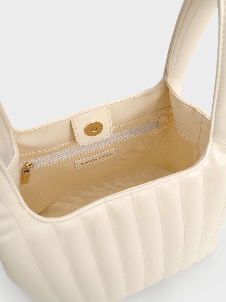 Donna Crinkle-Effect Tote Bag, Cream, hi-res