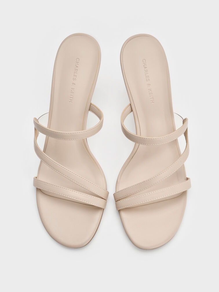 Arden Wavy Heeled Mules, Light Pink, hi-res