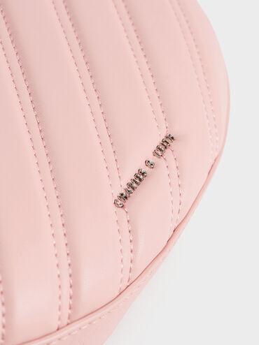 Freja Curved Panelled Bag, Light Pink, hi-res