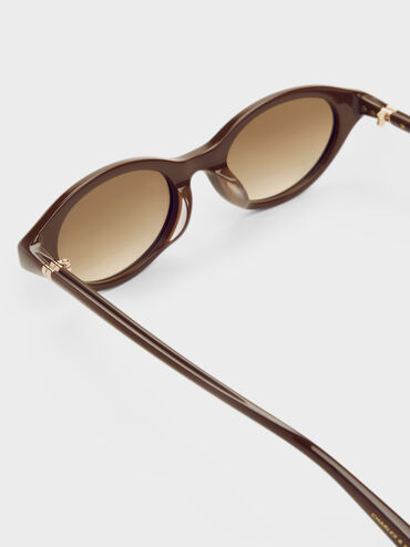 Pecola Oval Sunglasses, Pecan Brown, hi-res