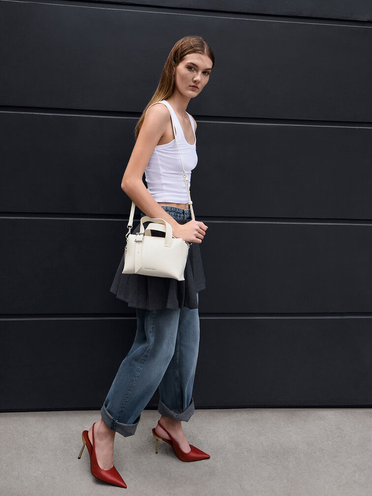 Marceline Bowling Bag, Cream, hi-res