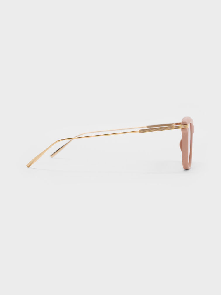 Aura Recycled Acetate Rectangular Sunglasses, Pink, hi-res