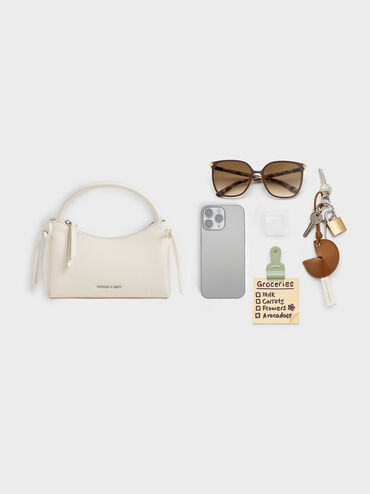 Hazel Bow Top Handle Bag, Cream, hi-res